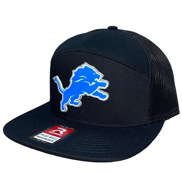 Detroit Lions 3D Snapback Seven-Panel Trucker Hat- Black - Picture 2 of 4